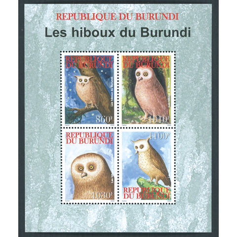 Burundi 2009 Owls, u/m. Scott MS805a