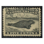 Newfoundland 1868-73 5c Black, mtd mint, gum somewhat mottled. SG38