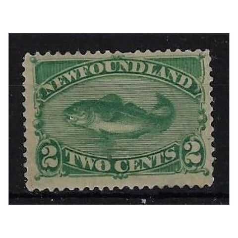 Newfoundland 1880-82 2c Yellow-green fine mtd mint, reasonably well centred but small thin. SG46