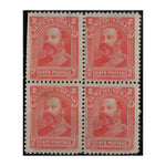 Newfoundland 1897-1918 2c Scarlet (Prince of Wales) in a fine mtd mint block of 4. SG87