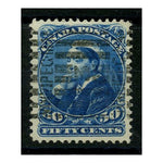 Canada 1893 50c Blue, very fine example, roller cancel used. SG116