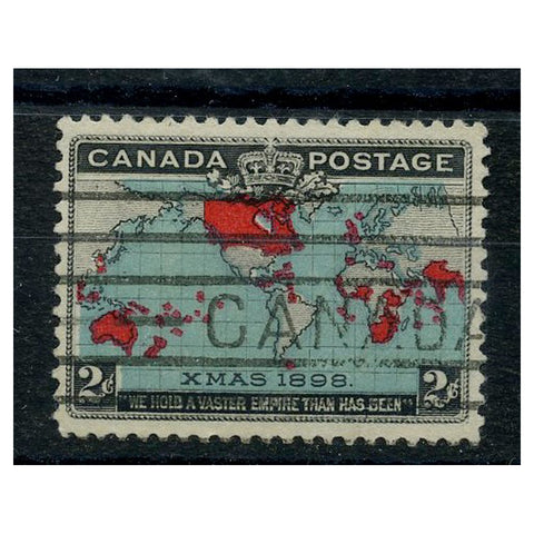 Canada 1898 Christmas 2c greenish blue, major re-entry in 'CANADA,' fine used. SG167, UNI86iii