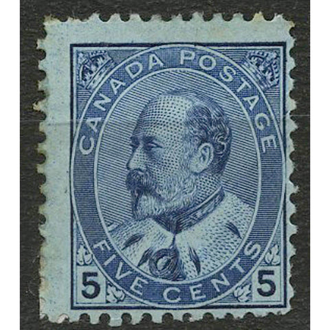 Canada 1903-12 5c Blue / bluish, mtd mint, gum adhesion. SG178