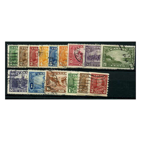 Canada 1935 Definitive set to $1 good to fine used+ coil issues. SG341-55