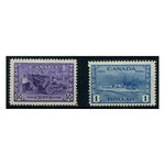 Canada 1942-48 War Effort 50c & $1, both fine mtd mint. SG387-8