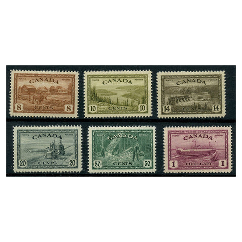 Canada 1946-47 Peace set to $1 (6v) mtd mint. SG401-06