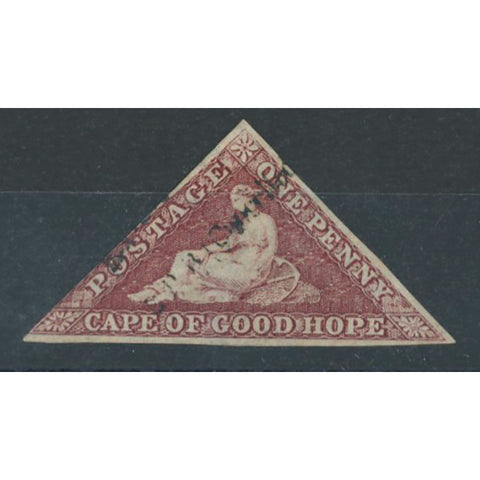 Cape of Good Hope 1855-63 1d Deep rose-red, fine used 2.5 margin example. SG5b