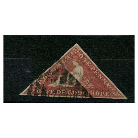 Cape of GH 1863-64 1d Deep carmine-red, good to fine used with full 3 margins. SG18