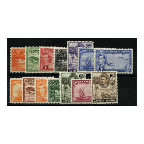 Cayman Is. 1938-48 Pictorial definitive set to 10/-, fresh mtd mint. SG115-26a