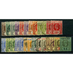 Ceylon 1921-32 Definitive short set to 5r, cds used, some minor faults, inc varieties. SG338-56