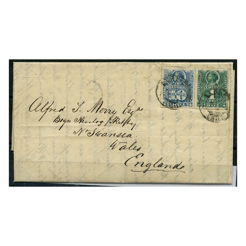 Chile 1884 Cover, franked with 1877 10c and 1878 1c definitives, tied with SERENA cdss. SG52, 54