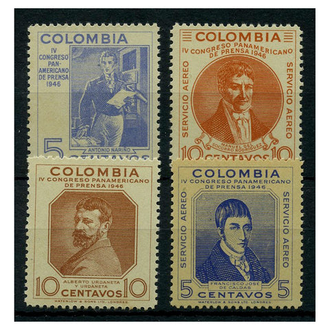 Colombia 1947 Pan-American press congress, u/m. SG667-70