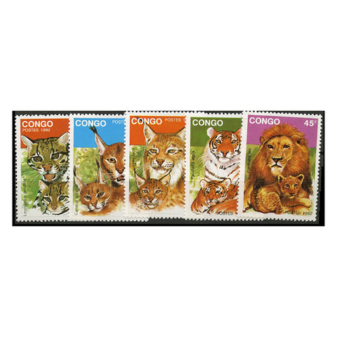 Congo 1992 Big Cats, u/m, SG1318-22 x 4 blocks