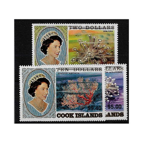 Cook Islands 1987 Surcharges on Corals, u/m SG1150-52