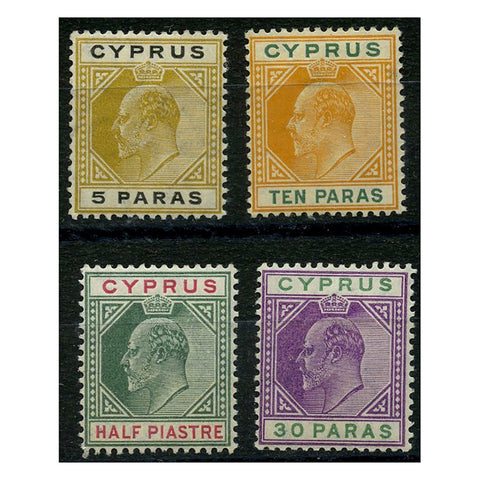 Cyprus 1904-10 5pa-30pa Definitives (MCA), lightly mtd mint. SG60-63