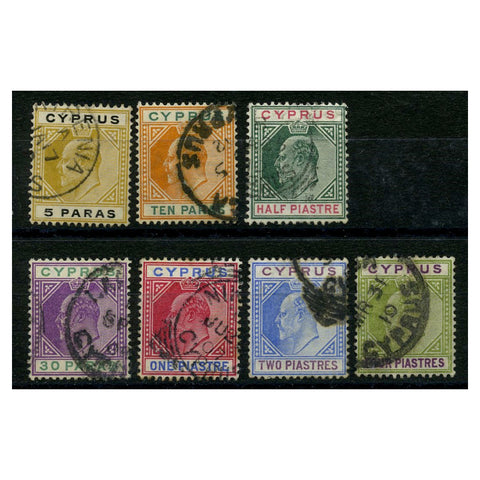 Cyprus 1904-10 Short set to 4pi, good to fine cds used. SG60-66