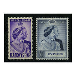 Cyprus 1948 Silver Wedding, mtd mint. SG166-67