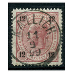 Czechoslovakia 1890 12k Claret, perf 13, used with lovely Kallich (CZ) cds. SG84c