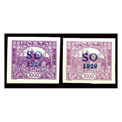 E Silesia 1920 1000h Blue ovpt on violet, 2 shades, lightly mtd mint. SG22