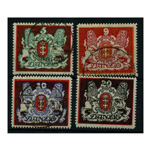 Danzig 1921-22 Zigzag roulette definitives, fine cds used. SG91-93