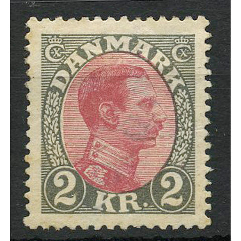 Denmark 1913-28 2kr claret & grey, mtd mint, 1 toned perf, cat. £60. SG169