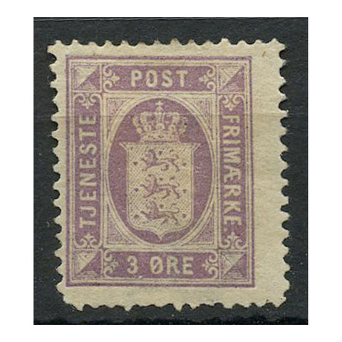 Denmark 1875-1894 3ore Pale mauve, fresh mtd mint. SGO88