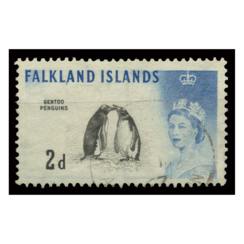 Falkland Islands, 1960-66 2d Penguins, DLR pntg, 'extended A' variety, fine cds used. SG195avar