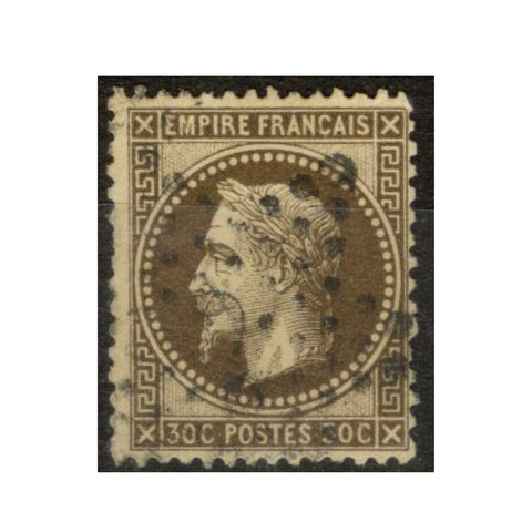 France 1863-70 30c Deep brown good to fine cds used. SG117