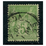 France 1876 5c Green "N" under "B", fine cds used. SG215