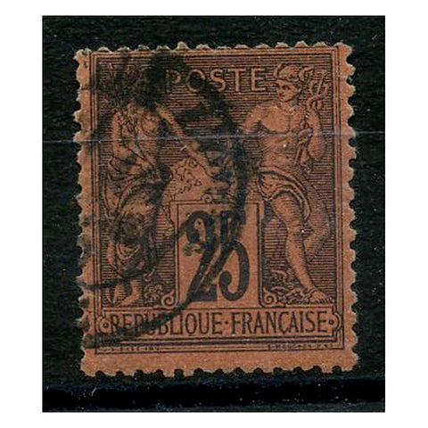 France 1878-90 25c Black / deep-red, cds used. SG262
