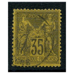 France 1877-90 35c Deep brown/yellow, "INV" under "U," fine cds used. SG268