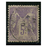 France 1877-90 5f Lilac / pale lilac, fine cds used, minute faults. SG277