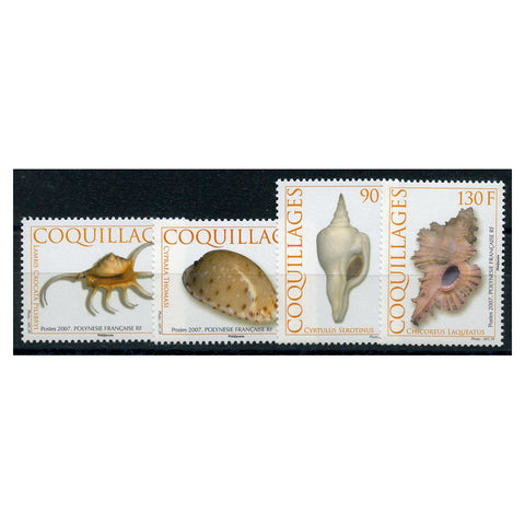 Polynesia 2007 Shells, u/m. SG1049-52