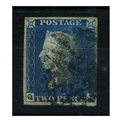 GB 1840 2d Deep, full-blue 4 good margin example good to fine used with indistinct black cancel. SG4