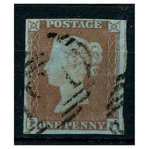 GB 1841 1d Red-brown / very blue ppr, 4 margins, fine used. SG8a