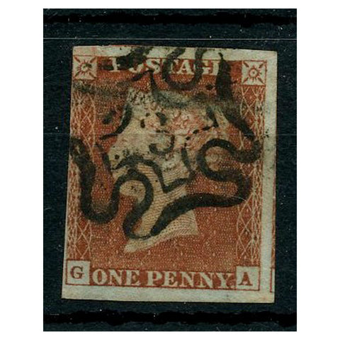GB 1841 1d Red-brown, 3 margins, used with '3' in MX cancel. SG8m