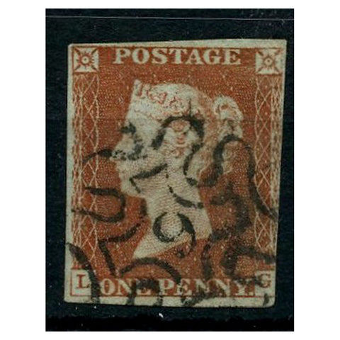 GB 1841 1d Red-brown, 3 margin example fine used with '9' MX cancel. SG8m