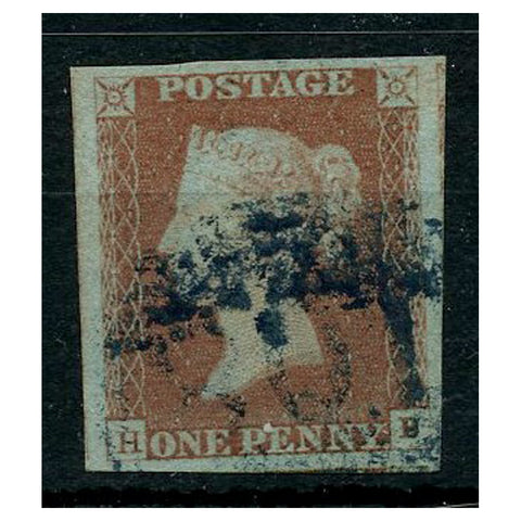 GB 1844 1d Red-brown, 4 margins, fine used with 1844 PM in blue, SG8p