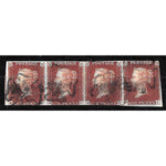 gb-1841-1d-red-brown-strip-of-4-used-with-mx-cancels-sg8