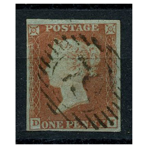 GB 1841 1d Red-brown, 4 large margins, fine used. SG8