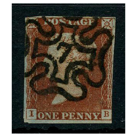 GB 1841 1d Deep red-brown, near 4 margin example fine used with '7' MX cancel. SG10m