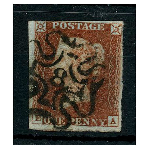 GB 1841 1d Deep red-brown, near 4 margins, used with '8' in MX cancel. SG10m