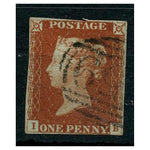 GB 1841 1d Deep red-brown, near 4 margins, fine used with 1844 PM in black. SG10