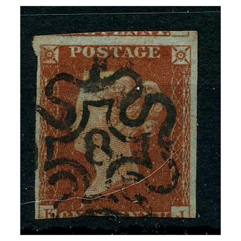 GB 1841 1d Deep red-brown, 3 margins, fine used with '8' MX cancel. SG10