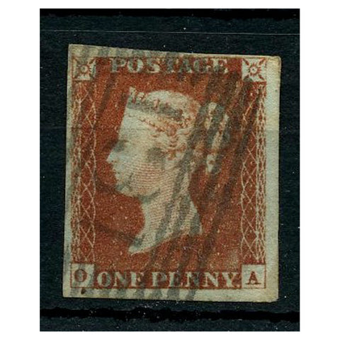 GB 1841 1d Deep red-brown, pl 80, 'bot below corner letter O' variety, 4 margins, fine used. SG10