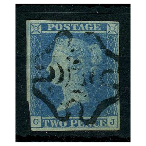 GB 1841-51 2d Pale-blue, pl 3, near 4 marg, used with Hollymount type II (part void) cancel. SG13e