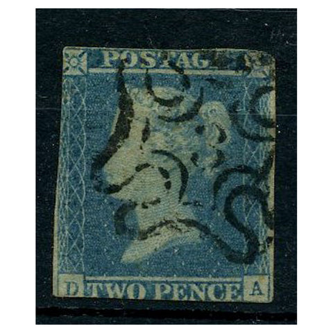 GB 1841-51 2d Pale-blue, cut close, used with tidy '3' in MX cancel, cat. £700. SG13f