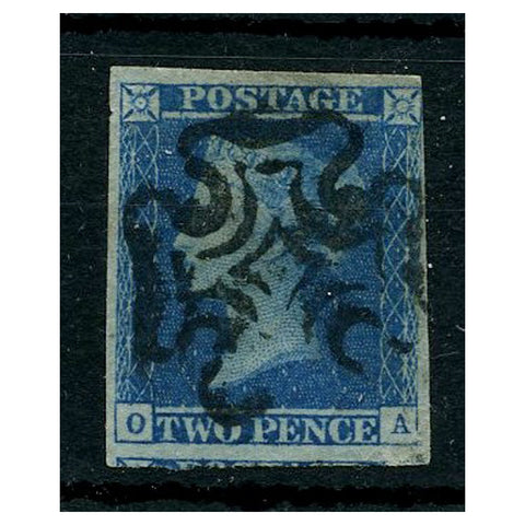 GB 1841-51 2d Blue, near 4 margins, fine used with Edinburgh type 4 MX cancel. SG14e