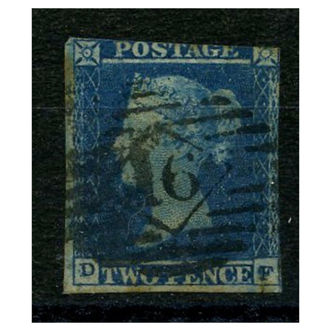 GB 1841-51 2d Blue, 2 margin example, good to fine used. SG14