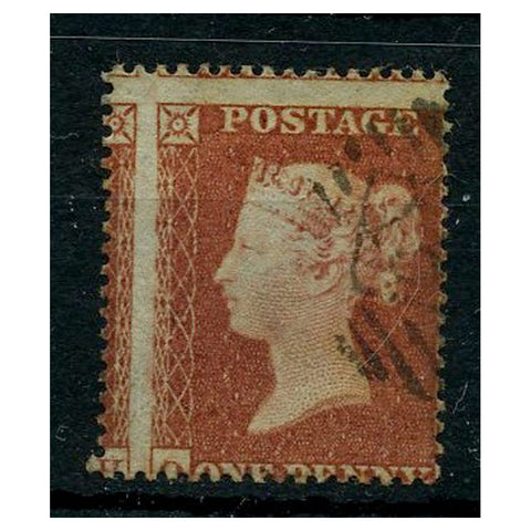 GB 1854-57 1d Red-brown, die I, perf 16, misplaced vert perfs, fine used. SG17